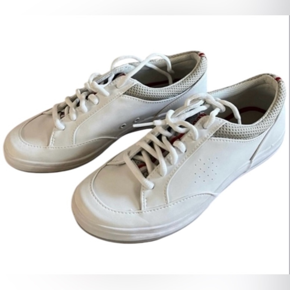 Keds Rebellion women’s 7 lace up white, gray and red sneakers